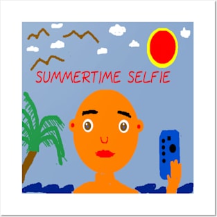 Summertime Selfie illustration Posters and Art